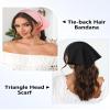 AWAYTR 3Pcs Hair Bandanas Head Kerchief for Women Girls Tie-Back Boho Hair Scarf Headband Bandana Triangle Head Scarf (Solid Color - Khaki/Pink/Black) view 4