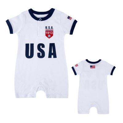 Cnins Sports Fan Baby Soccer Jersey USA Baby Romers for Boys Toddler US Soccer Clothes for Infant Girls (CN-USR1,12-18M)