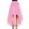 WDPL Women's Maxi High Low A-line Layers Tulle Sheer Evening Skirt (Deep Pink, X-Large) view 1