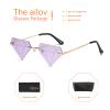 ailov Unique Diamond Rimless Trendy Sunglasses for Men Women UV400 Funky Harry Fashion Glasses (Lavender Purple) view 4