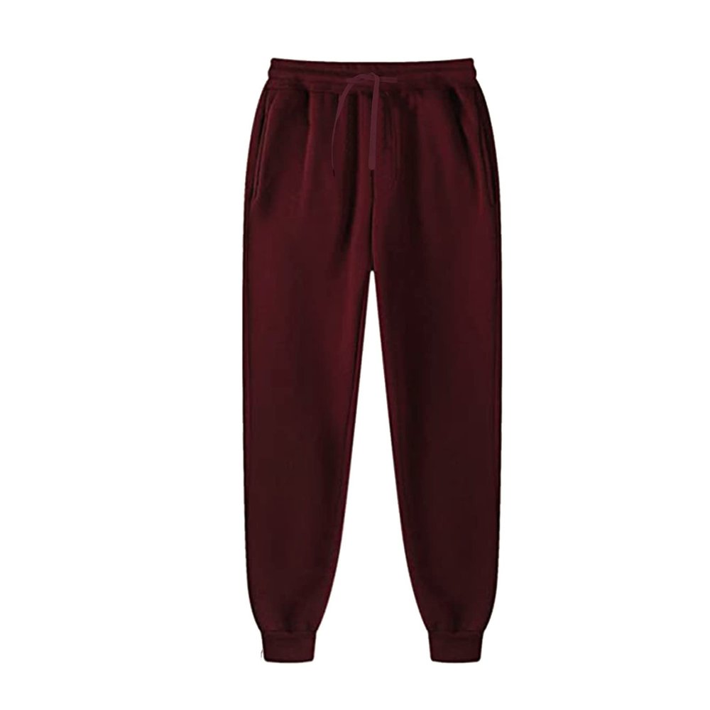 PETCDIM Winter Fleece Sweatpants Joggers Big and Tall Active Running Jogger Pants Gym Workout Jogging Pants Oversized Fleece Jogger Sweatpant Wine