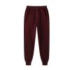 PETCDIM Winter Fleece Sweatpants Joggers Big and Tall Active Running Jogger Pants Gym Workout Jogging Pants Oversized Fleece Jogger Sweatpant Wine view 1