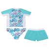 Eandarui Kids Girls Athletic Swimsuits Beach Sports Short Sleeve Swimwear Rash Guard for Swimming Surfing Leaf 6 Years view 2