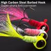 Dr.Fish 10 Pack Crappie Jig Marabou Jig Hand-Tied Freshwater Ball Fishing Jig Hooks Sickle Hook Bass Trout Panfish Bluegill Walleye White 1/8oz view 4