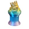 Znet3D King Poop Emoji Trophy - Fun Award & Gift - Handmade w/Additive Manufacturing - 6" inches Tall - Featuring a Solid Rainbow Poop Emoji with a Crown, Secured on a Column Pillar - Funny Trophy view 1
