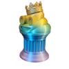 Znet3D King Poop Emoji Trophy - Fun Award & Gift - Handmade w/Additive Manufacturing - 6" inches Tall - Featuring a Solid Rainbow Poop Emoji with a Crown, Secured on a Column Pillar - Funny Trophy view 2
