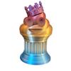 Znet3D King Poop Emoji Trophy - Fun Award & Gift - Handmade w/Additive Manufacturing - 6" inches Tall - Featuring a Solid Rainbow Poop Emoji with a Crown, Secured on a Column Pillar - Funny Trophy view 3