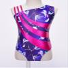 Jhaoyu Kids Girls 2 Piece Printed Dance Outfits Sleeveless Gymnastics Leotards with Metallic Shorts Sets Activewear A01B 14 Years view 3