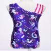 Jhaoyu Kids Girls 2 Piece Printed Dance Outfits Sleeveless Gymnastics Leotards with Metallic Shorts Sets Activewear A01B 14 Years view 4
