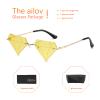 ailov Unique Diamond Rimless Trendy Sunglasses for Men Women UV400 Funky Harry Fashion Glasses (Yellow/Gold) view 4