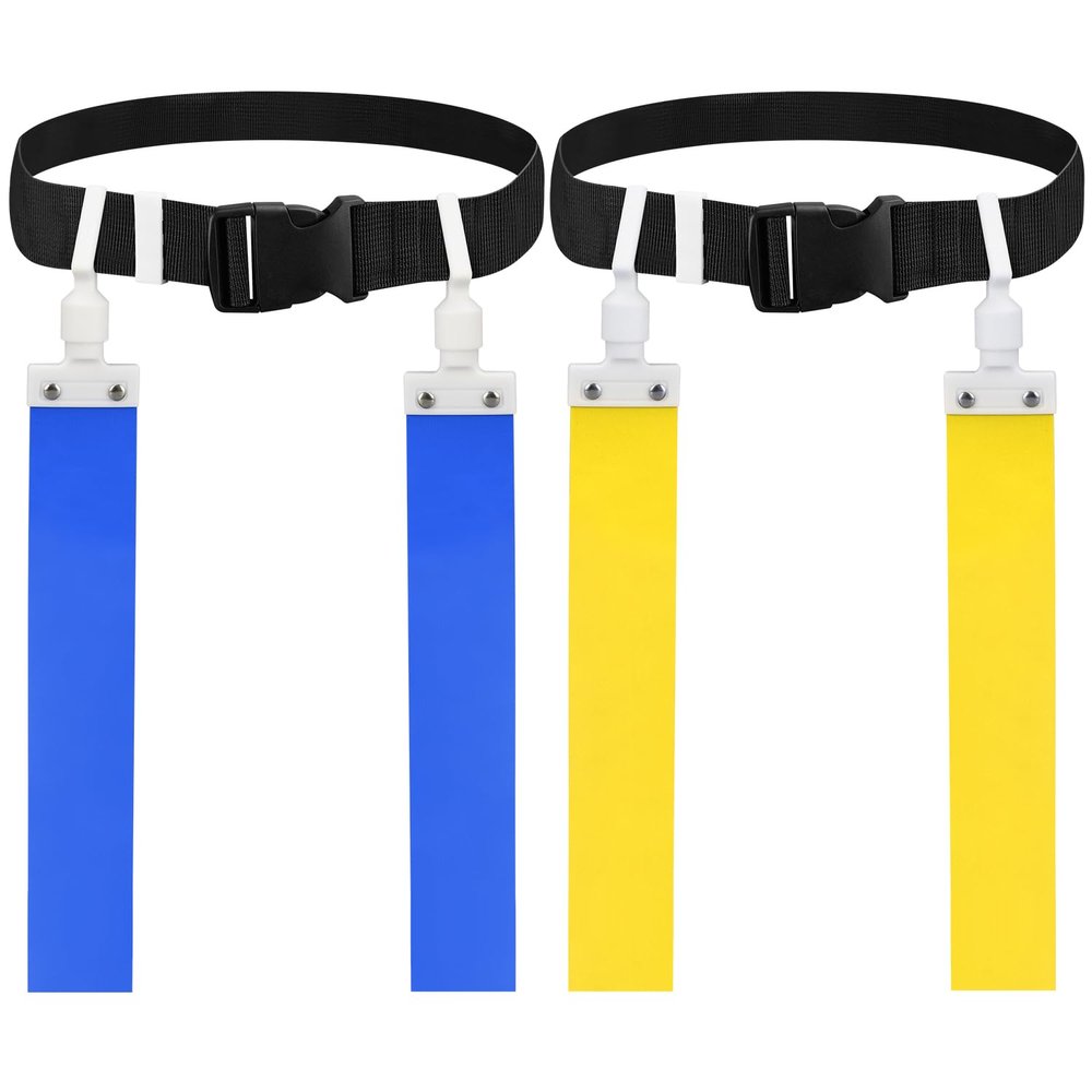 DkOvn Flag Football Belt, 2pcs Adjustable Flag Football Belt with Belt and Flags, for Kids, Youths, Adults