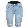 Dawery Cycling Denim Shorts Woman High Waist Hole Shorts Washed Summer Thin Short Jeans Blue S view 1