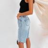 Dawery Cycling Denim Shorts Woman High Waist Hole Shorts Washed Summer Thin Short Jeans Blue S view 2