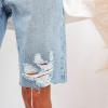 Dawery Cycling Denim Shorts Woman High Waist Hole Shorts Washed Summer Thin Short Jeans Blue S view 4