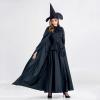 NATHGAM Women's 2023 Gothic Hooded Witch Dress Black Victorian Halloween Cosplay Costume Vampire Medieval Renaissance Dress view 2