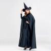 NATHGAM Women's 2023 Gothic Hooded Witch Dress Black Victorian Halloween Cosplay Costume Vampire Medieval Renaissance Dress view 4