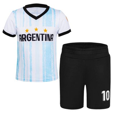 Cnins Youth Soccer Jerseys for Kids Argentina 10 Jersey for Boys Soccer Football Kit Shirt for Child Girls(CNSK-AT,12Y)