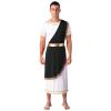 YOOJIA Mens Short Sleeve Ancient Greek Senator Robe Halloween Roman Toga Costume Caesar Party Fancy Dress Black X-Large view 1