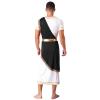 YOOJIA Mens Short Sleeve Ancient Greek Senator Robe Halloween Roman Toga Costume Caesar Party Fancy Dress Black X-Large view 2