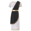YOOJIA Mens Short Sleeve Ancient Greek Senator Robe Halloween Roman Toga Costume Caesar Party Fancy Dress Black X-Large view 3