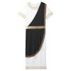 YOOJIA Mens Short Sleeve Ancient Greek Senator Robe Halloween Roman Toga Costume Caesar Party Fancy Dress Black X-Large view 4