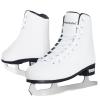 MammyGol Classic Ice Figure Skates for Womens/Misses/Girls Lace up with Stainless Steel Blade Light Support Ice Figure Skates in White Color view 1