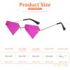ailov Unique Diamond Rimless Trendy Sunglasses for Men Women UV400 Funky Harry Fashion Glasses (Hot Pink Purple) view 2