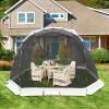 RUNBOW Screen House Tent 10X10FT Portable Mesh Outdoor Camping Tent Instant Setup 4-6 Person Backyard Patio Anti Mosquito Sun Shade Canopy Gazebo Screen Room Suitable for Camping,Beach,Park,Picni view 1