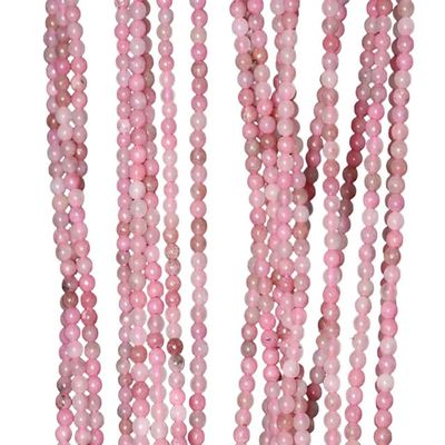 2mm Haitian Flower Red Rhodonite Gemstone Round 2mm Loose Beads 16 inch Full Strand CHIK-STRD-63040