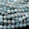 10MM Natural Aquamarine Gemstone Grade A Faceted Round Loose Beads Bulk LOT Available CHIK-STRD-64134 view 2
