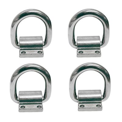 4Pc Marine Boat Stainless Steel 316 5/8" Bolt-On Lashing Ring D-Ring Anchor Ring