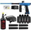 Maddog Empire Mini GS Electronic Full Auto Paintball Gun Marker w/ 48/3000 HPA Paintball Tank, Empire Halo Too Electronic Loader, 4-Pod Harness & (4) Pods Starter Package - Dust Blue/Black view 1