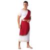 YOOJIA Mens Short Sleeve Ancient Greek Senator Robe Halloween Roman Toga Costume Caesar Party Fancy Dress Burgundy Small view 2