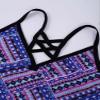 Alvivi Kids Girls 3 Pieces Tankini Swimsuit Floral Halter Tank Top + Swimming Trunks + Brief Bathing Suit Purple Ethnic Patter 10-12 Years view 3
