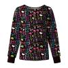 Printed Scrub Jackets for Woman Print Long Sleeve Plus Size Womens Scrubs for Women Nursing Jacket with Pockets Multicolor L view 1