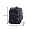 JSBWSFA Medieval Pouch, Mini Genuine Leather Coin Pouch Genuine Cowhide Handcrafted Keychain Coin Organizer Zipper Coin Pouch with Card Slot Credit Card Holder Keychain Coin Purse (Black) view 2