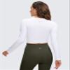 CRZ YOGA Womens Long Sleeve Crop Workout Tops Athletic Yoga Running Cropped T-Shirt Slim Fit Gym Shirts White Large view 2