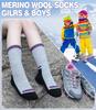 DOSKONI Kids Merino Wool Hiking Socks Boys Girls Toddlers Winter Warm Thick Thermal Cushion Crew Gift Socks 6 Pairs Mixed Color,4-7 Year Old view 3