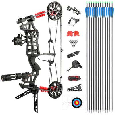 Compound Bow Kit - Stell Ball & Arrows Dual-Purpose Compound Bow, Draw Weight 30-60lbs, Gordon Limbs Made in USA for Archery Outdoor Hunting Target Shooting