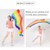 Nimiman 1pcs 2.0x0.9M/78.74"x35.43" Dance Silk Veil Poi Ball Belly Dance Poi Streamer Throw Ball (Purple Rose Pink) view 4