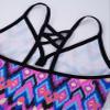 Alvivi Kids Girls 3 Pieces Tankini Swimsuit Floral Halter Tank Top + Swimming Trunks + Brief Bathing Suit Rose Red Geometry 7-8 Years view 4