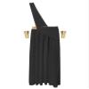 Sywiyi Men's Halloween Theme Party Toga Costume One Shoulder Ancient Greek Robe Skirt with Wristbands Black Medium view 4
