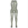 ACSUSS Women Oil Shiny Glossy Bodystocking Tights Cutout Open Croch Catsuit Sheer Bodysuit Grey One Size view 4