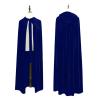 Ruziyoog Medieval Velvet Cloak for Women Wraps Elegant Hooded Wedding Cloak Winter Cape Witch Party Unisex Full Length Robe Blue view 2