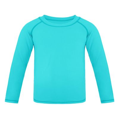 Auranso Boys Rash Guard Swim Shirt UPF 50+ Long Sleeve Sun Protection Quick Dry Shirt Lake Blue 8-9Years