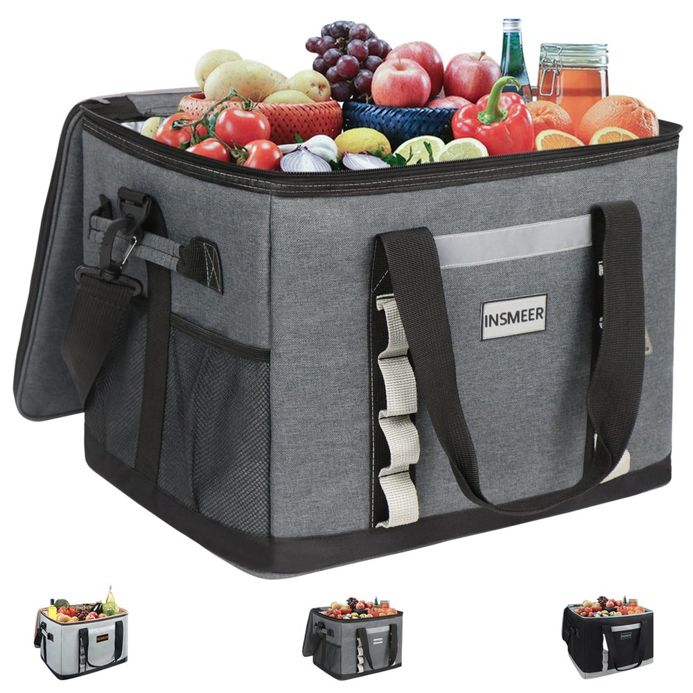 INSMEER Insulated Cooler Bag 65Cans/32 Cans Large Cooler Bag Soft Sided Cooler with Shoulder Strap, Collapsible Leakproof Portable Coolers for Camping/Beach/Food Delivery/Shopping/Outdoor/Picnic