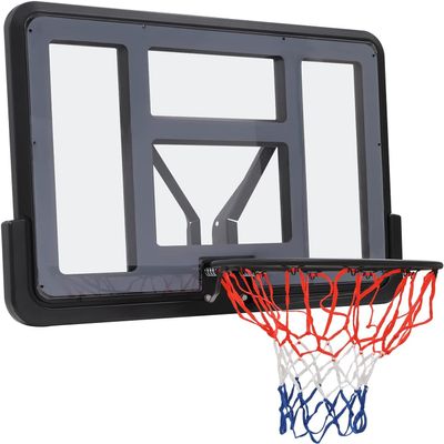 LOYALHEARTDY Shatter Proof Backboard Rim ComboW44 X 30 Inch All Mounted Basketball Backboard & Rim Combo, Wall Mounted Adjustable-Height and Fixed Basketball Hoop