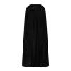 Ruziyoog Medieval Velvet Cloak for Women Wraps Elegant Hooded Wedding Cloak Winter Cape Witch Party Unisex Full Length Robe Black view 1