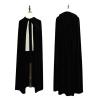Ruziyoog Medieval Velvet Cloak for Women Wraps Elegant Hooded Wedding Cloak Winter Cape Witch Party Unisex Full Length Robe Black view 2