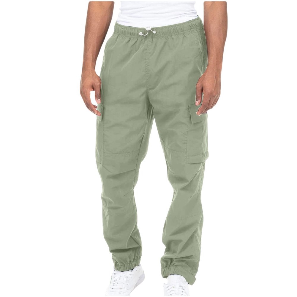 Ctreela Mens Fashion Cargo Jogger Pants Outdoor Hiking Relaxed Fit Sweatpants Multi Pockets Tapered Leg Sports Track Pants